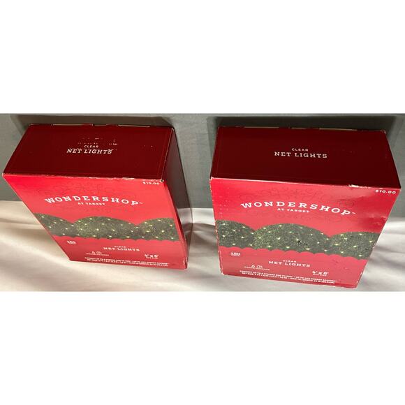 Holiday New in Box Set of 2 Wondershop 150 Count 4X6 Net Clear Light Green Wire - Picture 3 of 8
